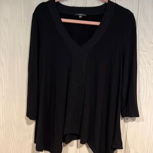 Adrianna Papell Handkerchief Hem Top Extra Large